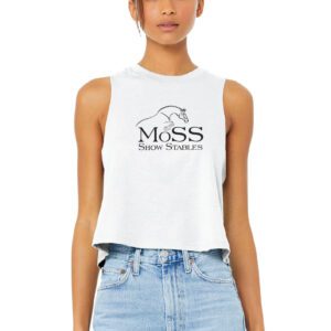 Racer Back Crop Top Tank (White)